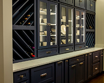 elegant wall cabinetry with wine rack 